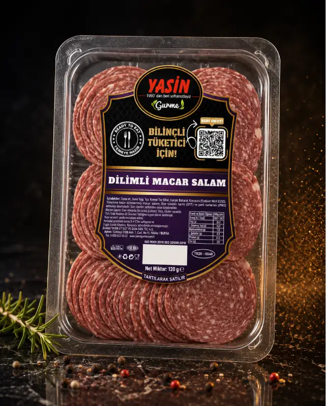 YASİN GURME DANA SALAM DİLİMLİ MACAR (120 gr)