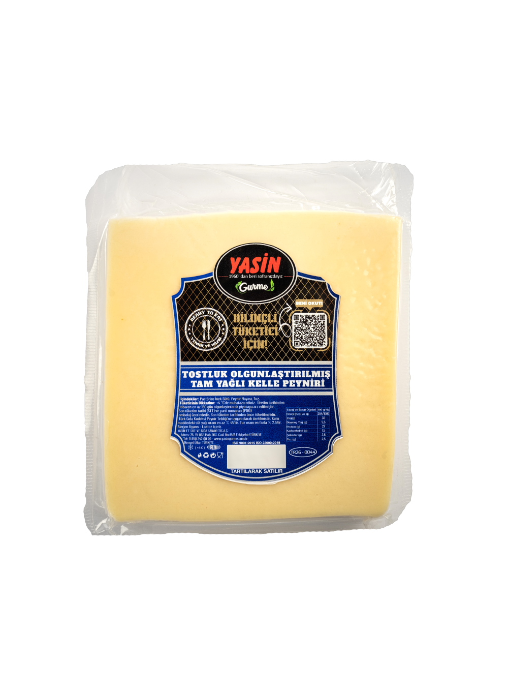 YASİN GURME İNEK TOSTLUK KELLE PEYNİRİ (400 gr)