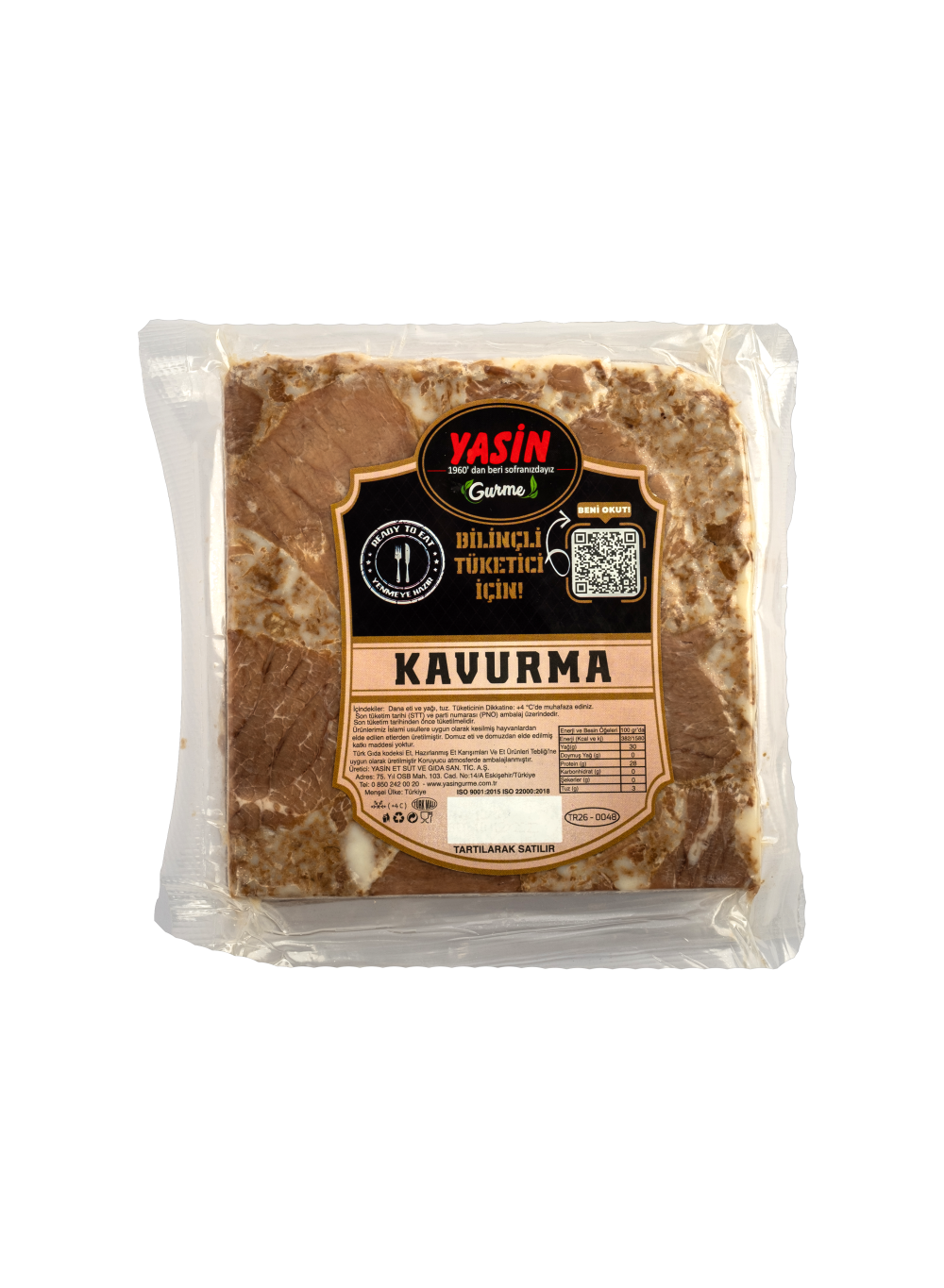 YASİN GURME KAVURMA TENEKE DİLİMLİ (500 gr)