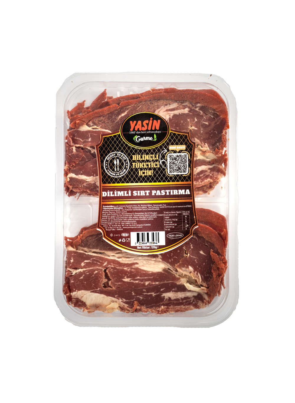 YASİN GURME PASTIRMA SIRT DİLİMLİ (120 gr)