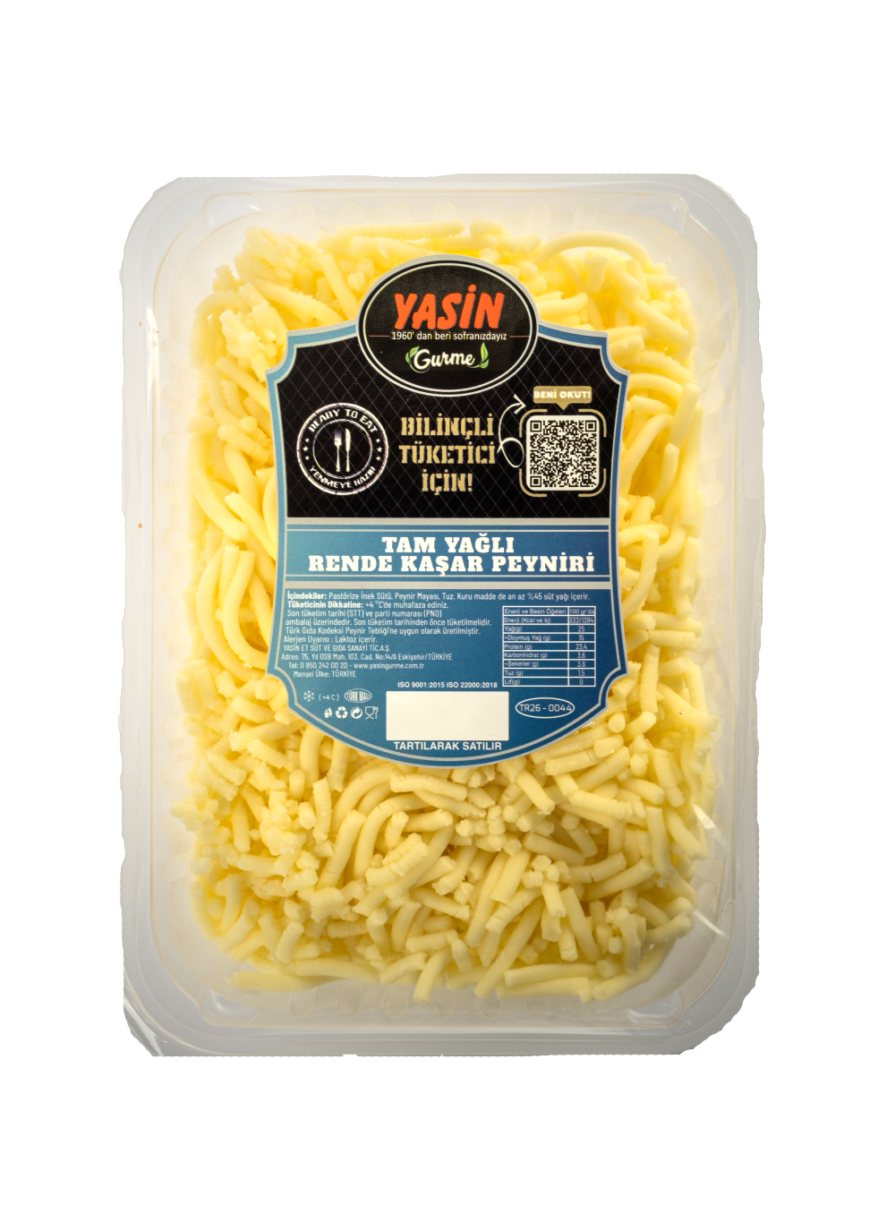YASİN GURME RENDELENMİŞ KAŞAR (500 gr)