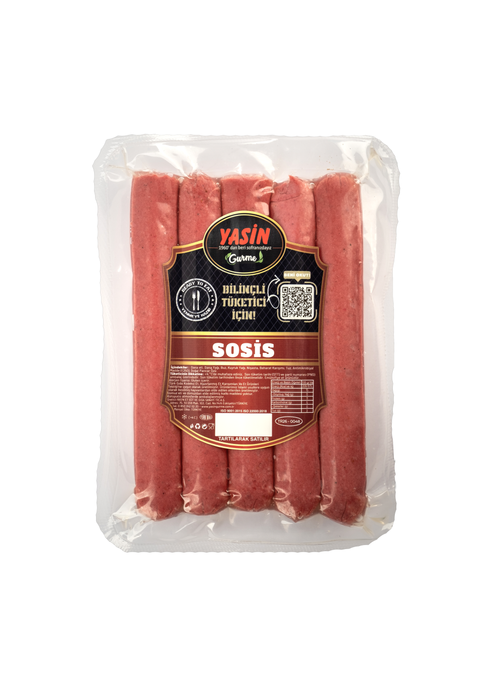 YASİN GURME DANA SOSİS UZUN (300 gr)