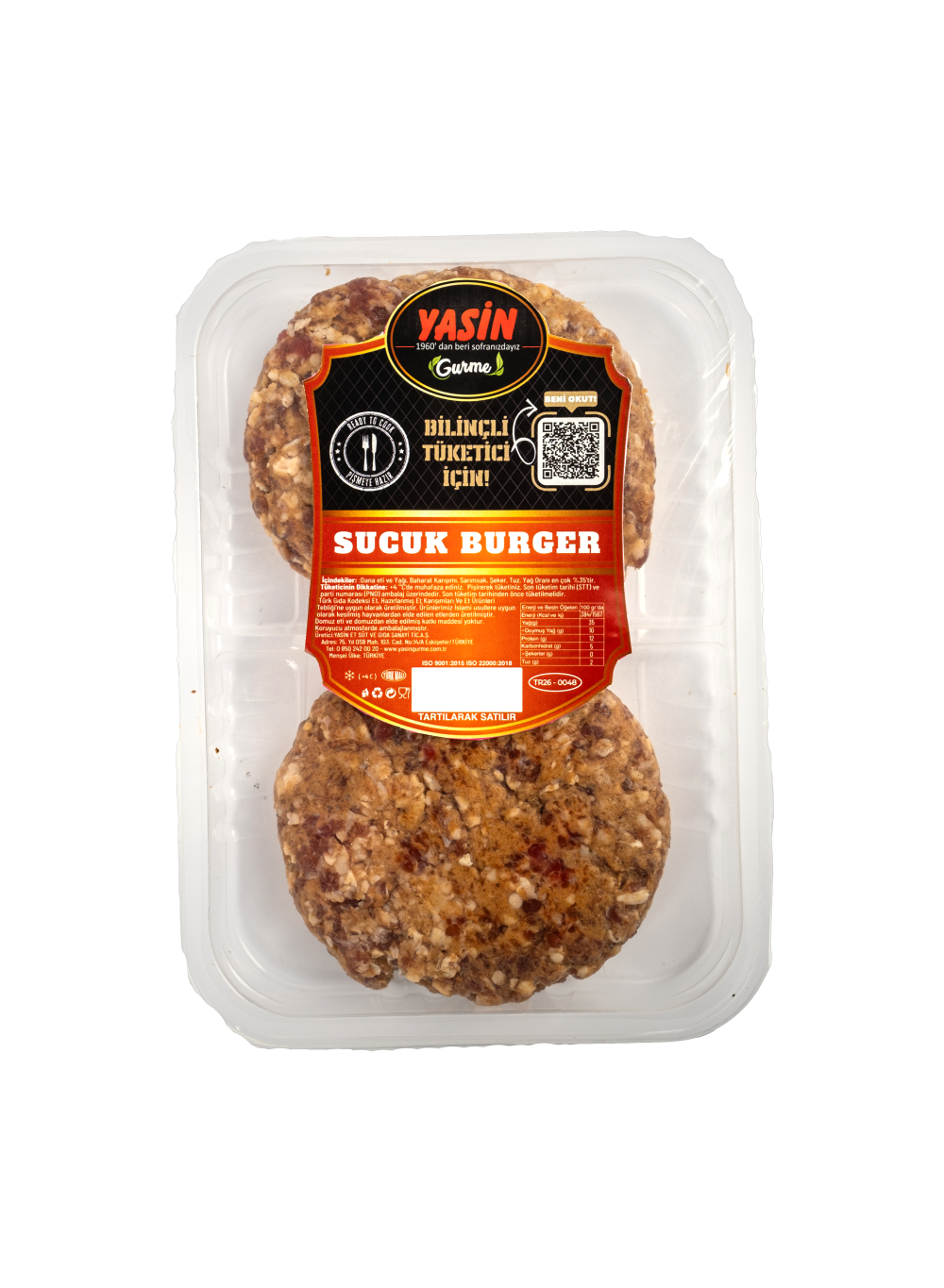 YASİN GURME SUCUK BURGER KÖFTE (220 gr)