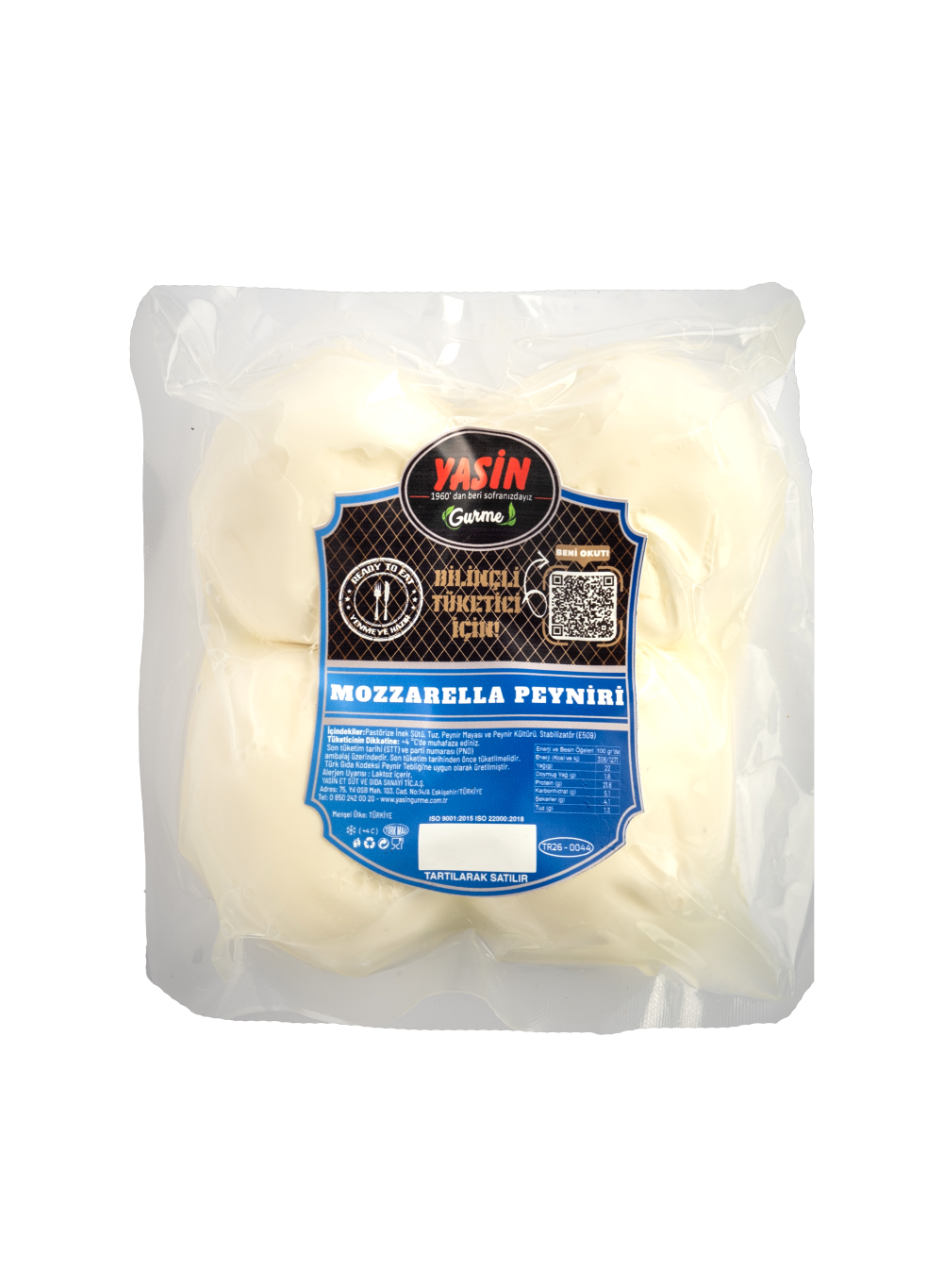 YASİN GURME SUDA MOZZARELLA PEYNİR (450 gr)