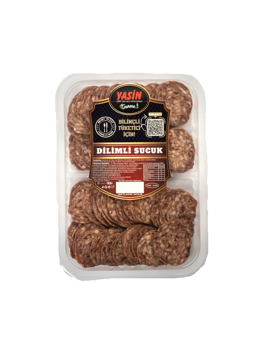 YASİN GURME DANA FERMENTE DİLİMLİ SUCUK (120 gr)
