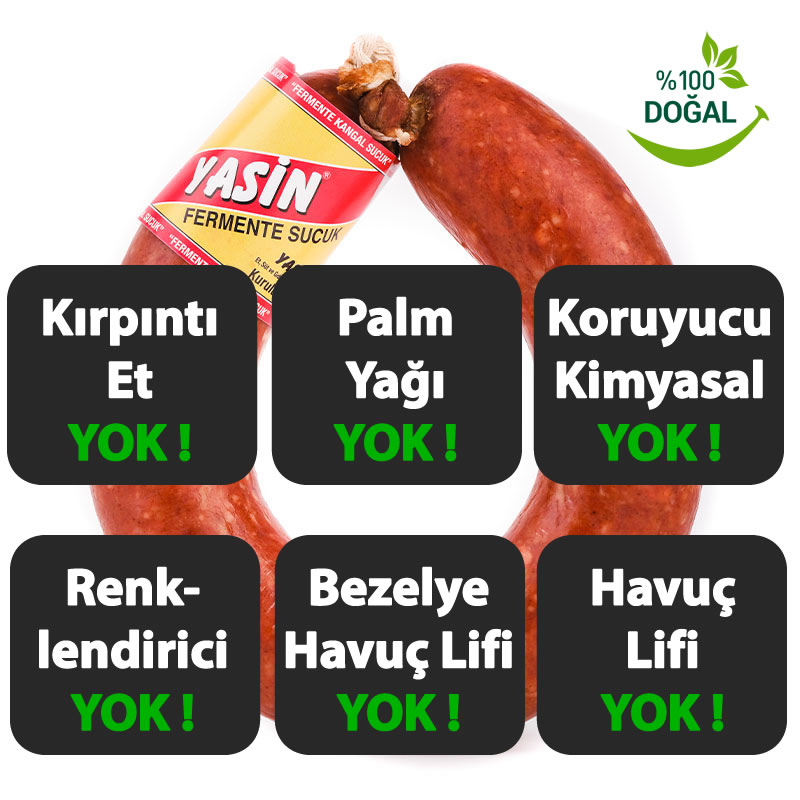 YASİN GURME DANA FERMENTE KANGAL SUCUK (400 gr)